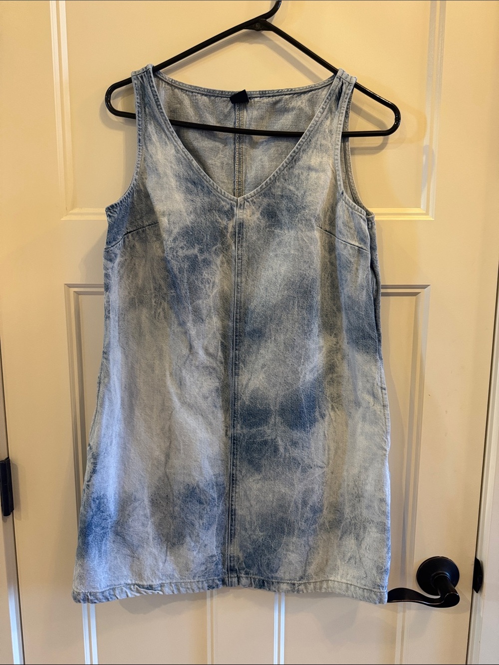GAP Light Blue Tie-Dye Denim Tank Dress